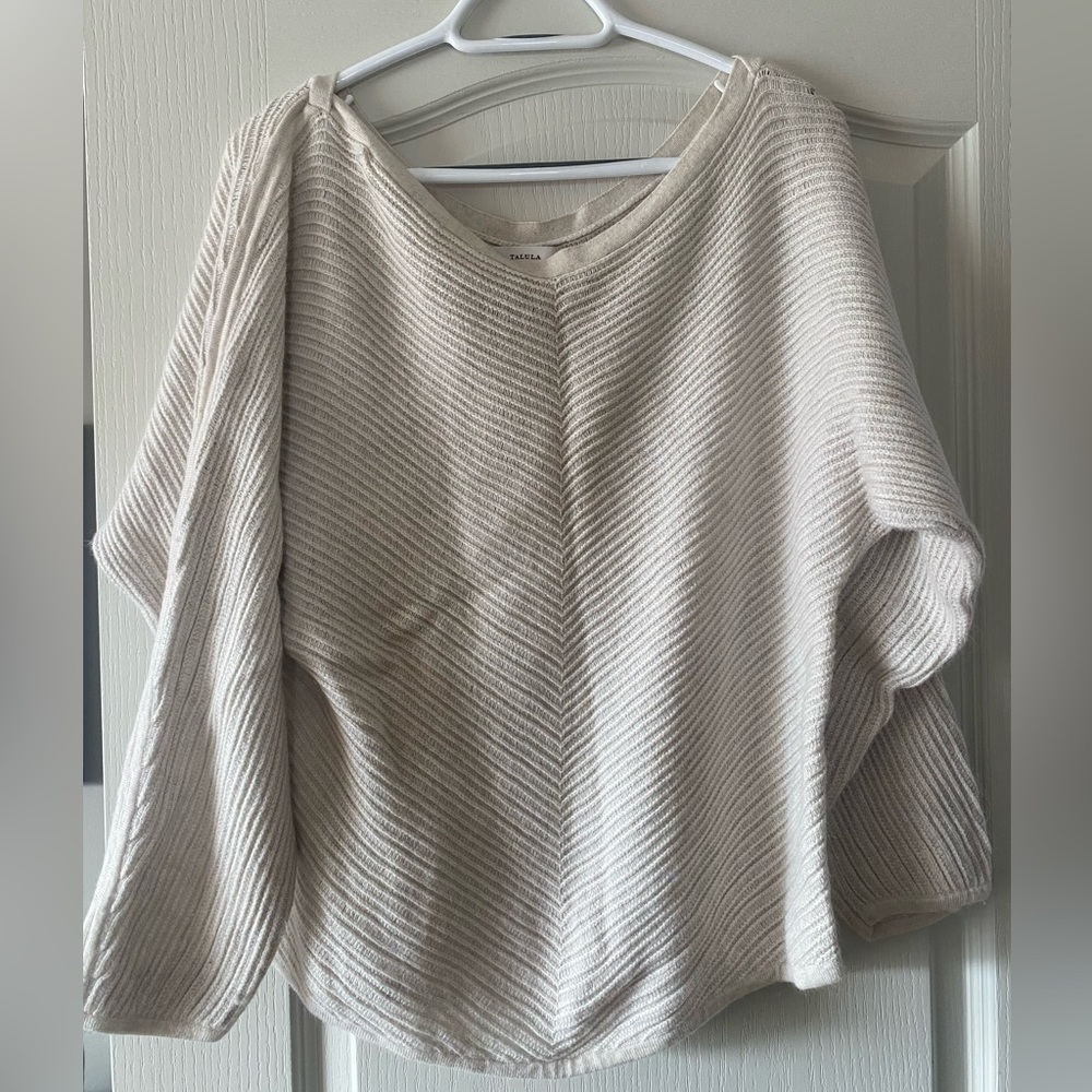 Talula - Cream Long Sleeve Cashmere/Angora Sweater